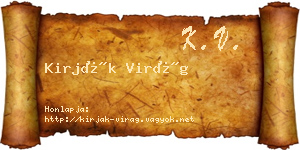 Kirják Virág névjegykártya