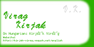 virag kirjak business card